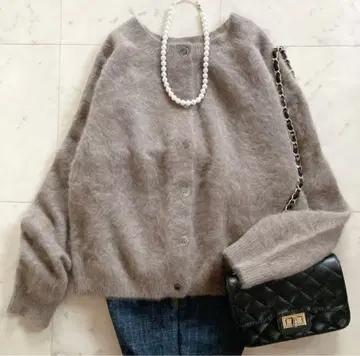 컨디션 최상 라운지 드레스 FUR 캐시미어 2WAY 니트 가디건 보들보들