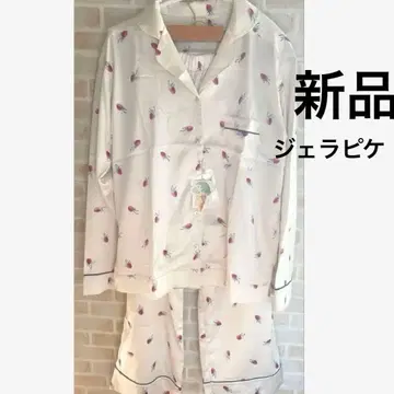 젤라피케 새틴 파자마 상하의 세트 딸기 무늬 셋업 새상품