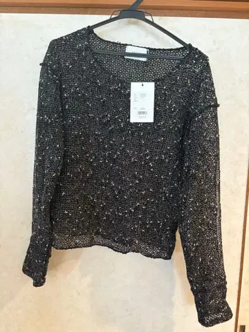 soerte 루즈 슬라브 메쉬 니트 풀오버