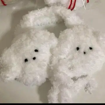 귀도리 화이트 복슬복슬 강아지 귀도리