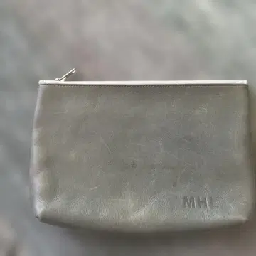 MHL. 카키 가죽 파우치 약 25cm x 15cm