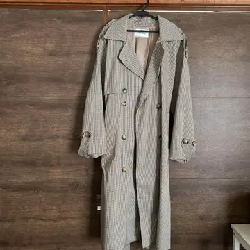 le.ema 체크 무늬 트렌치코트