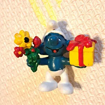 슐라이히 스머프 피규어 꽃과 선물 schleich 빈티지