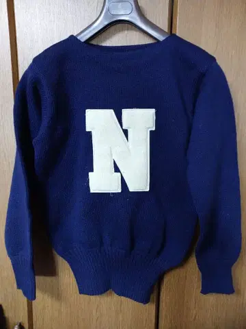 20s 30s USA제 로우 게이지 보트넥 스웨터 레터드 44