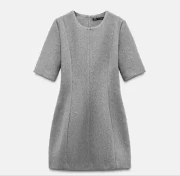 ZARA 그레이 반팔 A라인 미니 원피스
