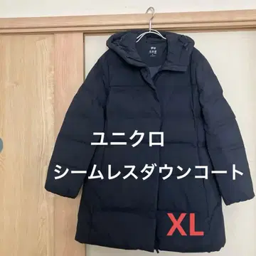 유니클로 심리스 다운 코트 XL 네이비 미사용 새상품