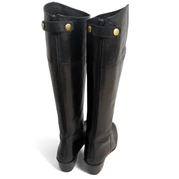 미사용급 오데뜨 앤 오딜 롱 부츠 24.0cm 가죽 블랙