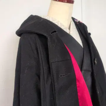 블랙 꽃무늬 자수 겉옷 후리후 기모노용 겉옷