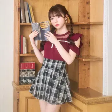 evelyn 턱 플리츠 스커트