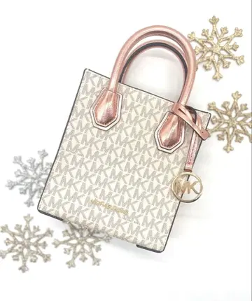 새상품급 MICHAEL KORS 토트백 화이트/핑크 골드