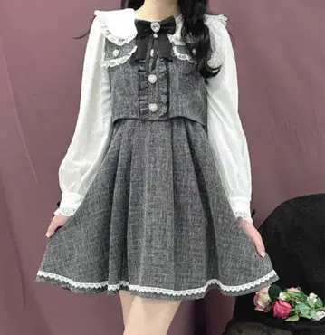 ROJITA 트위드 레이어드 스타일 원피스