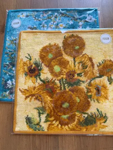 페이러 손수건 고흐 썬플라워 아몬드 블라썸 2장