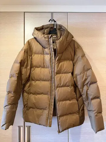 UNIQLO 유니클로 심리스 다운 후드티 XL 브라운 (레어 컬러)