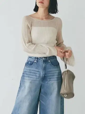 워셔블 시어 랜덤 리브 니트