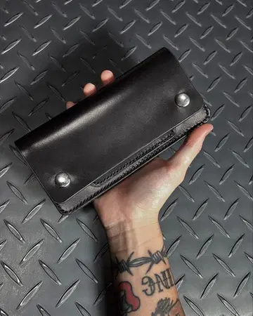 트래커 지갑 3층 도치기 가죽 니켈