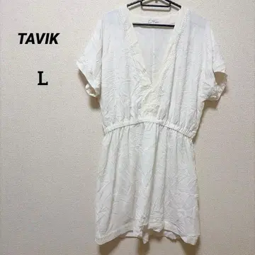 TAVIK [ L ] 화이트 반팔 원피스