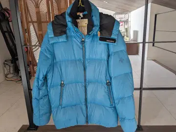 DESCENTE 다운 자켓 파란색 후드 부착