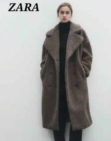 ZARA 엑스트라 롱 테디베어 코트 더블 보아 코트