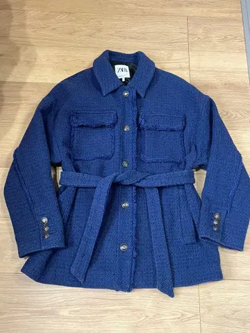 ZARA 네이비 트위드 자켓