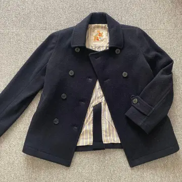 빈티지 피 코트 더블 브레스트