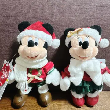 디즈니 크리스마스 2025 인형 배지 미키 미니 택 포함 새상품