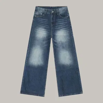 뉴 아메리칸 레트로 청바지 남성용 와이드 레그 데님 팬츠