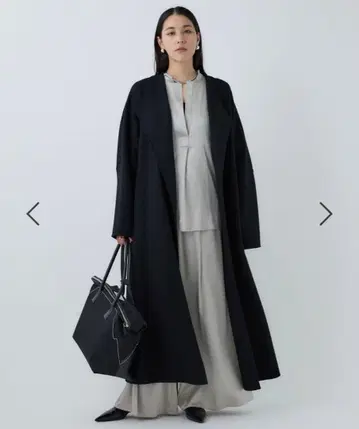 카오스 알 수페리아 노카라 롱 코트 블랙