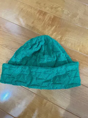 CA4LA 그린 컬러 케이블 짜임 니트 모자 카시라