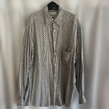 claiborne 기하학 패턴 긴팔 셔츠 L