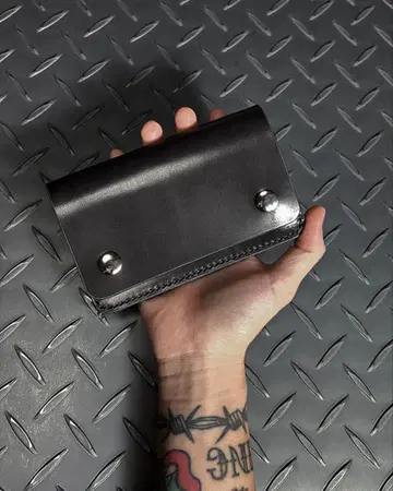 미들 트래커 월렛 월데스 지퍼 도치기 가죽 왼쪽용