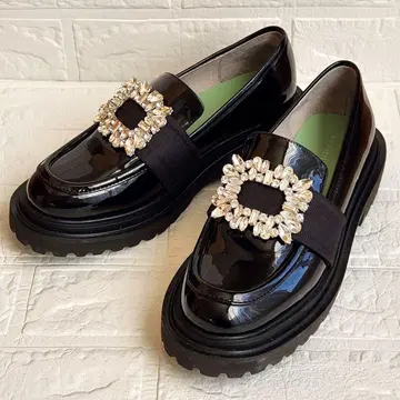 오리엔탈 트래픽 비쥬 스트랩 통굽 로퍼 블랙 39