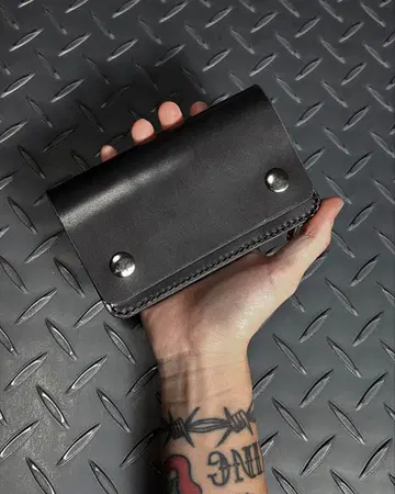 미들 트래커 월렛 월데스 지퍼 도치기 가죽