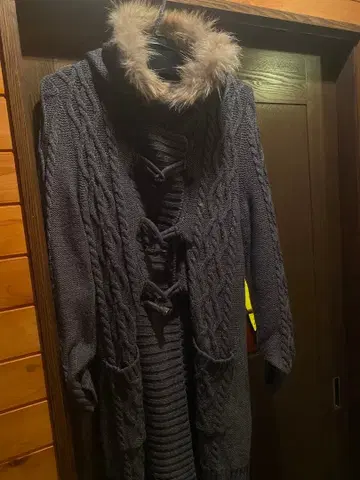 COMME CA ISM 안감 부착 니트 더플 코트