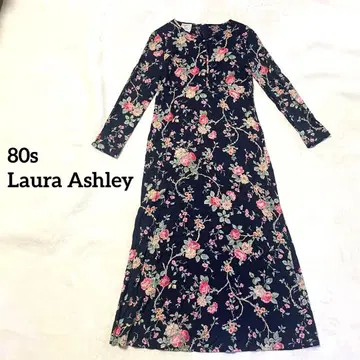 80s Laura Ashley 로라 애슐리 꽃무늬 롱 원피스 긴팔