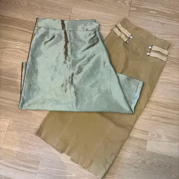 AMERI 스커트 2점! M 사이즈 연중 새틴풍 캐주얼 디자인 스커트