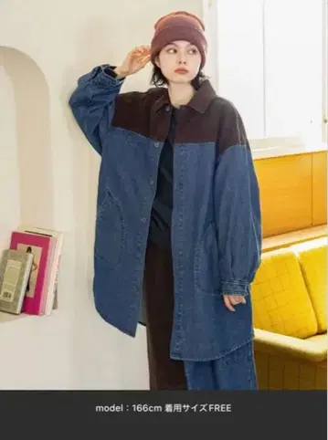 niko and - 데님 블루 브라운 셔츠 자켓