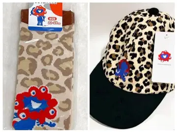 오사카 간사이 만박 한정판 미야쿠미야쿠 레오파드 캡 레오파드 무늬 양말