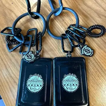 Novel bright 블랙 패스 케이스 교통카드 지갑 키링