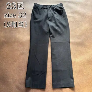 23구 온워드 카시야마 양모 캐시미어 혼방 슬랙스 블랙 플레어 팬츠