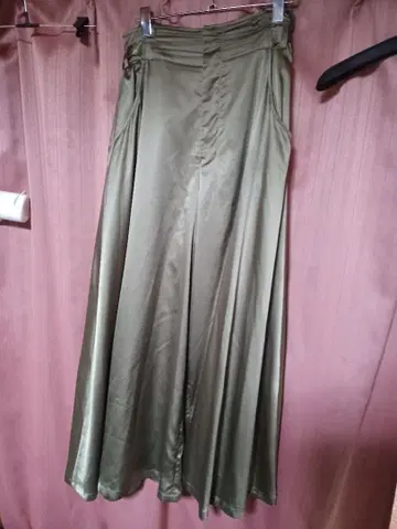 AMERI 아메리 새틴풍 롱 스커트 팬츠