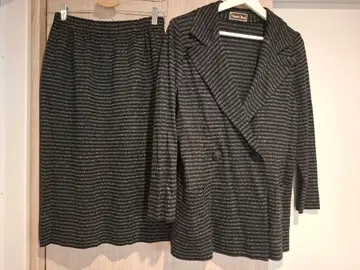 사이토 토세코 스커트 셋업 보더 라메