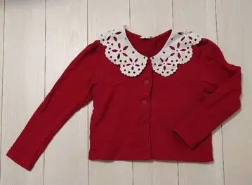 MILK 레이스 스칼라 가디건 빨간색