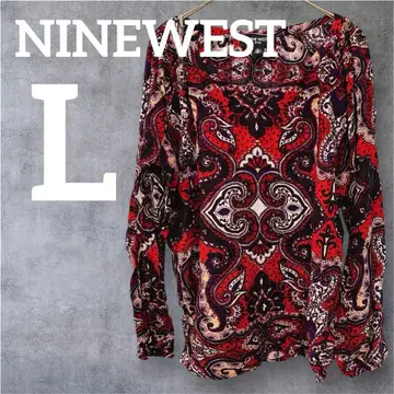 새상품급 NINEWEST [ L ] 페이즐리 상의