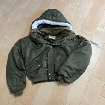 RASVOA 후드 부착 올리브색 MA-1 자켓 54