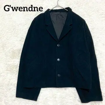 G'wendne 울 숏코트 블랙 심플 크롭 아우터