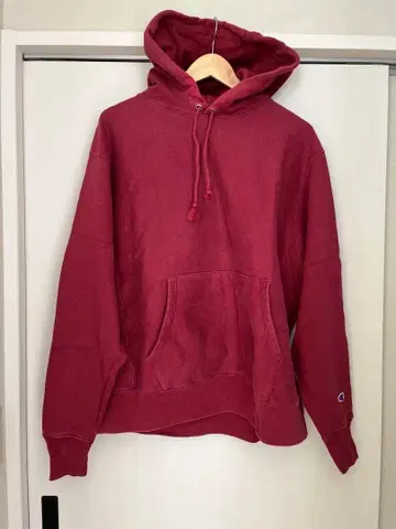 Champion US Reverse Weave 후드티 L 와인 레드