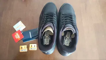 SKECHERS Slip-Ins 블랙 스니커즈 와이드