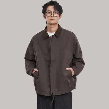 루즈 컬러 블록 라펠 워크웨어 자켓