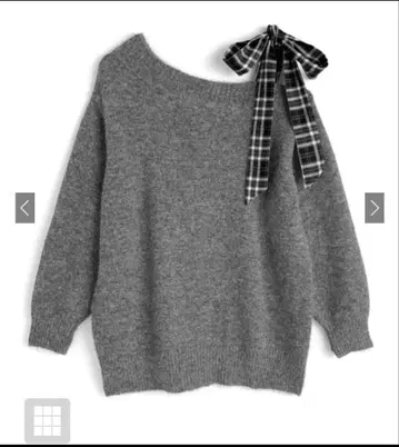 GRL 체크 리본 원숄더 니트 미니 원피스 dr831