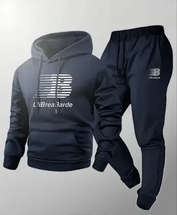 후디 & 팬츠 세트 3L 사이즈 네이비